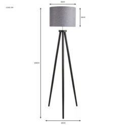 Dunelm Jandia Wooden Tripod Floor Lamp -Lighting Heaven 30798600 alt05