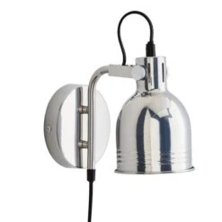 Dunelm Issac Chrome Effect Plug In Wall Light -Lighting Heaven 30798622 alt04
