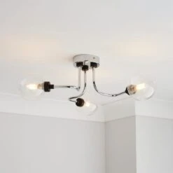 Dunelm Tanner 3 Light Semi Flush Ceiling Fitting