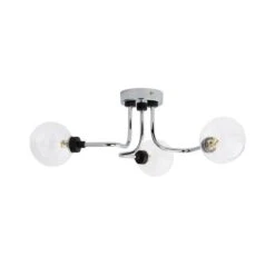 Dunelm Tanner 3 Light Semi Flush Ceiling Fitting -Lighting Heaven 30798650 alt04