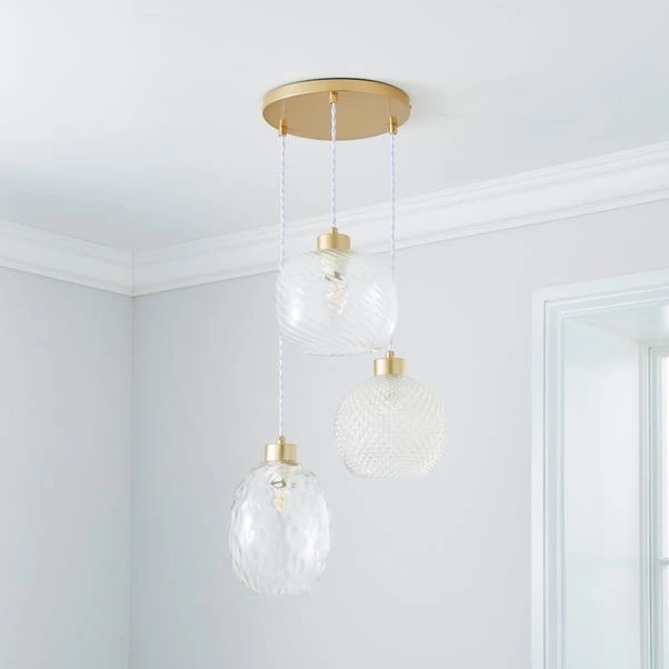 Dunelm Elodie Clear 3 Light Cluster Ceiling Fitting 4 Dunelm Elodie Clear 3 Light Cluster Ceiling Fitting - Image 2