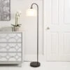 Dunelm Palazzo Black Frosted Floor Lamp -Lighting Heaven 30798676