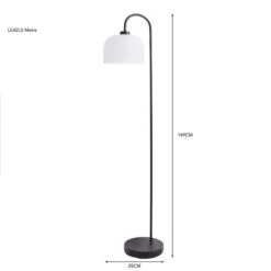 Dunelm Palazzo Black Frosted Floor Lamp -Lighting Heaven 30798676 alt05
