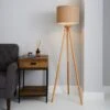 Dunelm Jandia Wooden Tripod Natural Floor Lamp -Lighting Heaven 30801900