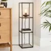 Dunelm Aiko Midi Shelved Floor Lamp Black And Faux Marble 1 Dunelm Aiko Midi Shelved Floor Lamp Black And Faux Marble -Lighting Heaven 30802422