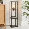 Dunelm Cole Midi Shelved Floor Lamp Black 1 Dunelm Cole Midi Shelved Floor Lamp Black -Lighting Heaven 30802423