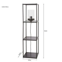 Dunelm Cole Midi Shelved Floor Lamp Black -Lighting Heaven 30802423 alt05