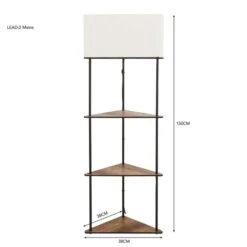 Dunelm Fulton Corner Shelved Floor Lamp Rustic Pine -Lighting Heaven 30802424 alt05