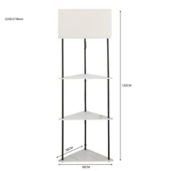 Dunelm Aiko Corner Shelved Floor Lamp Black And Faux Marble -Lighting Heaven 30802426 alt05