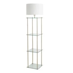 Dunelm Wendell Glass Shelved Floor Lamp -Lighting Heaven 30802429 alt04
