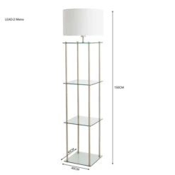 Dunelm Wendell Glass Shelved Floor Lamp -Lighting Heaven 30802429 alt05