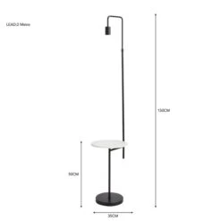 Dunelm Aubrey Exposed Bulb Floor Lamp With Table Black And Faux Marble 11 Dunelm Aubrey Exposed Bulb Floor Lamp With Table Black And Faux Marble -Lighting Heaven 30802434 alt05