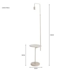 Dunelm Aubrey Exposed Bulb Floor Lamp With Table Grey -Lighting Heaven 30802435 alt05