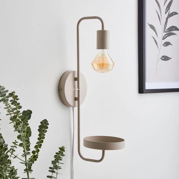 Dunelm Aubrey Exposed Bulb Shelf Wall Light 4 Dunelm Aubrey Exposed Bulb Shelf Wall Light - Image 2