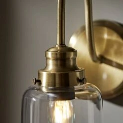 Natural History Museum Wall Light Clear And Brass -Lighting Heaven 30803341 alt02