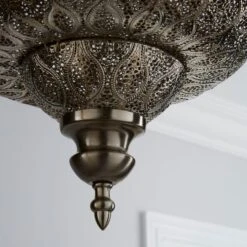 Dunelm Lucena Fretwork Silver Easy Fit Pendant 8 Dunelm Lucena Fretwork Silver Easy Fit Pendant -Lighting Heaven 30808816 alt02