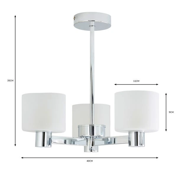 Dunelm Erin Frosted 3 Light Ceiling Fitting 8 Dunelm Erin Frosted 3 Light Ceiling Fitting - Image 6