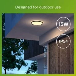 Philips Superslim Integrated LED Outdoor Ceiling Light, Warm White -Lighting Heaven 30838295 alt05