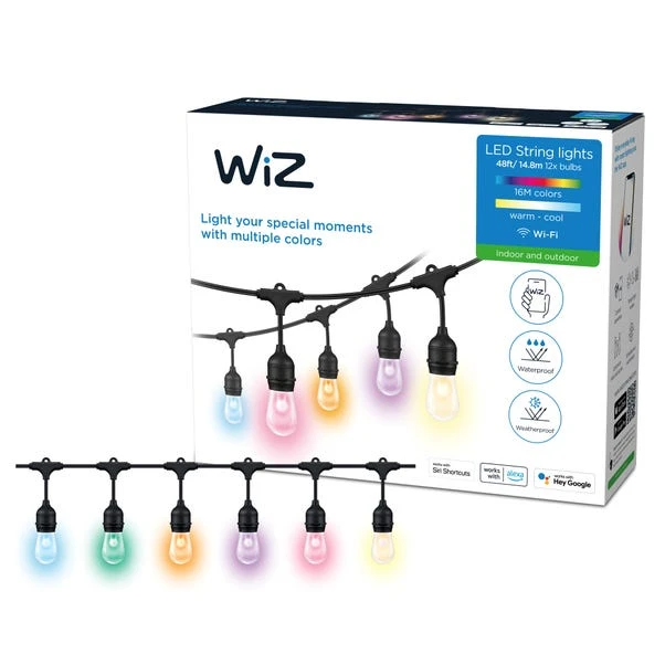 WiZ Connected WiZ 48ft Smart Ambient Outdoor String Lights 3 WiZ Connected WiZ 48ft Smart Ambient Outdoor String Lights