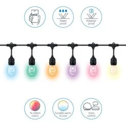 WiZ Connected WiZ 48ft Smart Ambient Outdoor String Lights 10 WiZ Connected WiZ 48ft Smart Ambient Outdoor String Lights -Lighting Heaven 30838383 alt03